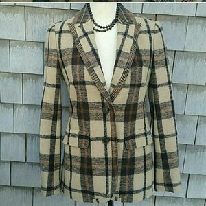 Tory Burch Charleston Plaid wool jacket/blazer